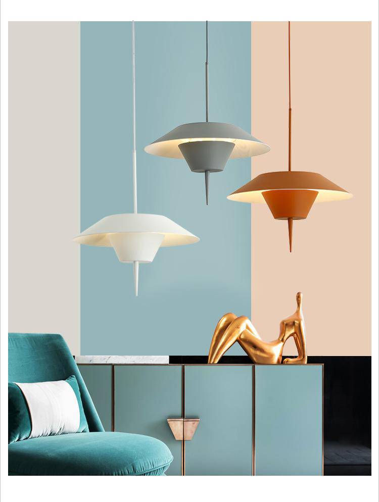 pendant light colorful conical design with LED Macaron