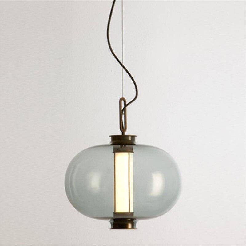 pendant light design smoked glass ball Loft