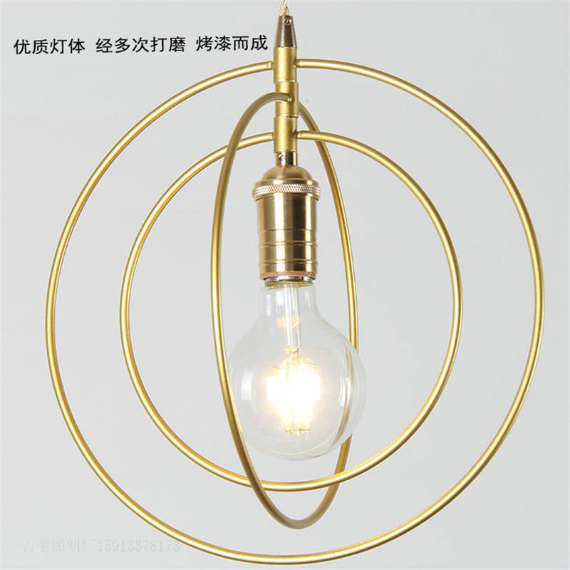 pendant light golden metal cage Lamp