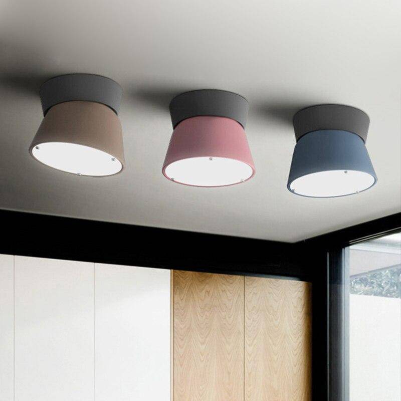 Plafonnier LED conique coloré dirigeable Macaron