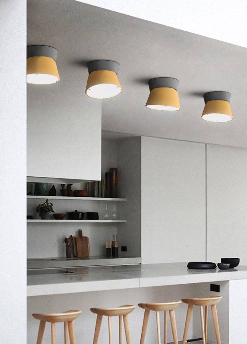 Plafonnier LED conique coloré dirigeable Macaron