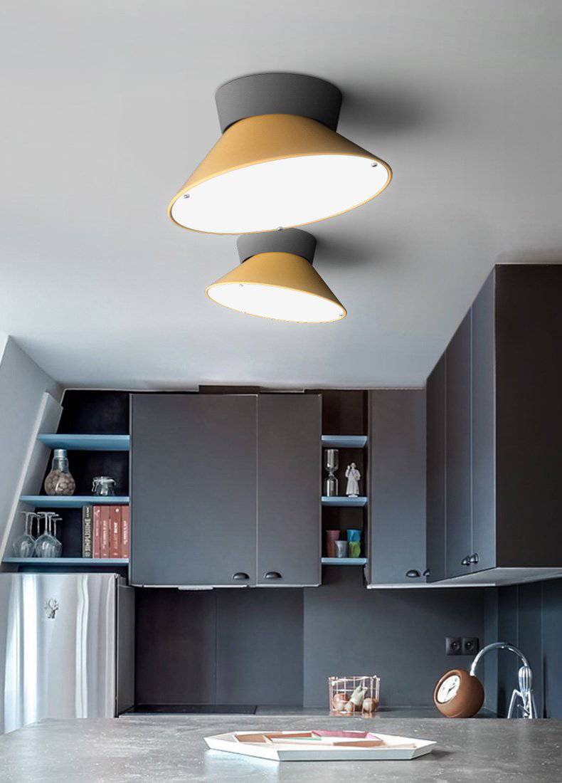 Plafonnier LED conique coloré dirigeable Macaron
