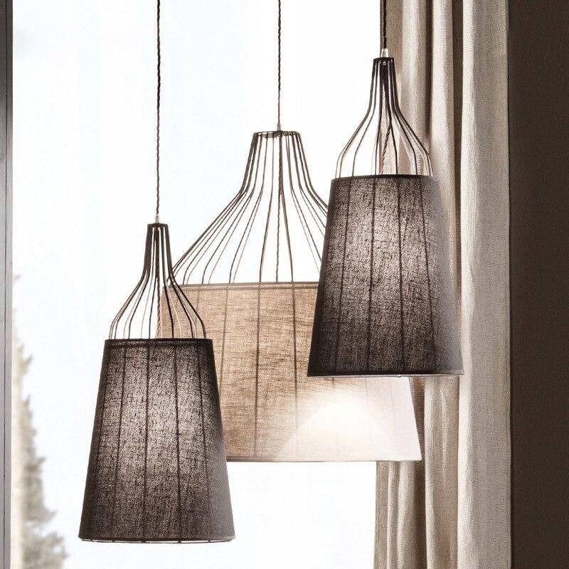 Suspension LED avec abat-jour en tissu Zen