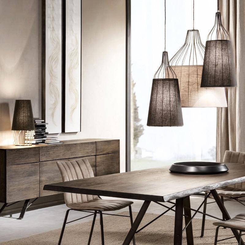 Suspension LED avec abat-jour en tissu Zen