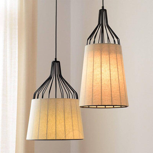 pendant light LED with lampshade in Zen fabric