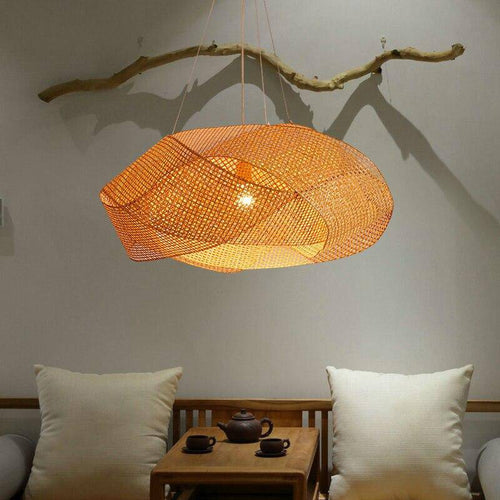 Lámpara design nube de bambú entrelazada Tatami