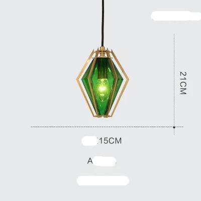 pendant light LED design with glass and gold cage