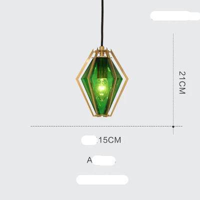 Suspension design à LED en verre et cage dorées