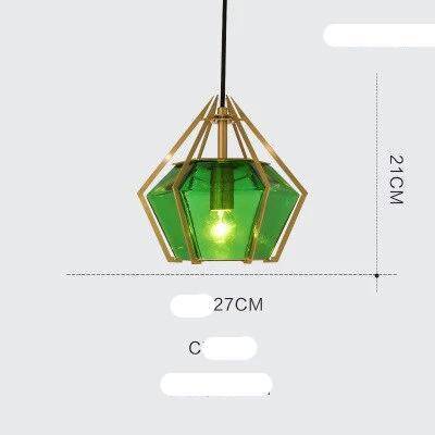 Suspension design à LED en verre et cage dorées