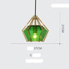 Suspension design à LED en verre et cage dorées
