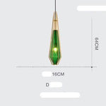 Suspension design à LED en verre et cage dorées