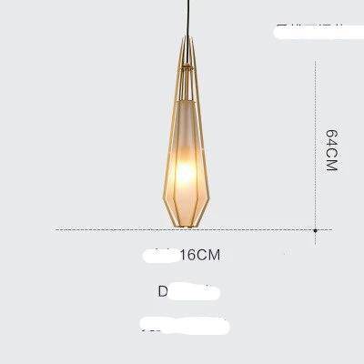 Suspension design à LED en verre et cage dorées - vue 5 sur 21