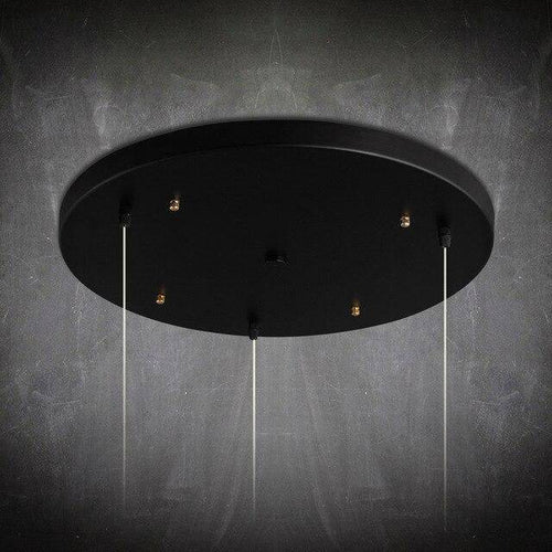 Suspension design à LED en verre et cage dorées