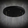 Suspension design à LED en verre et cage dorées