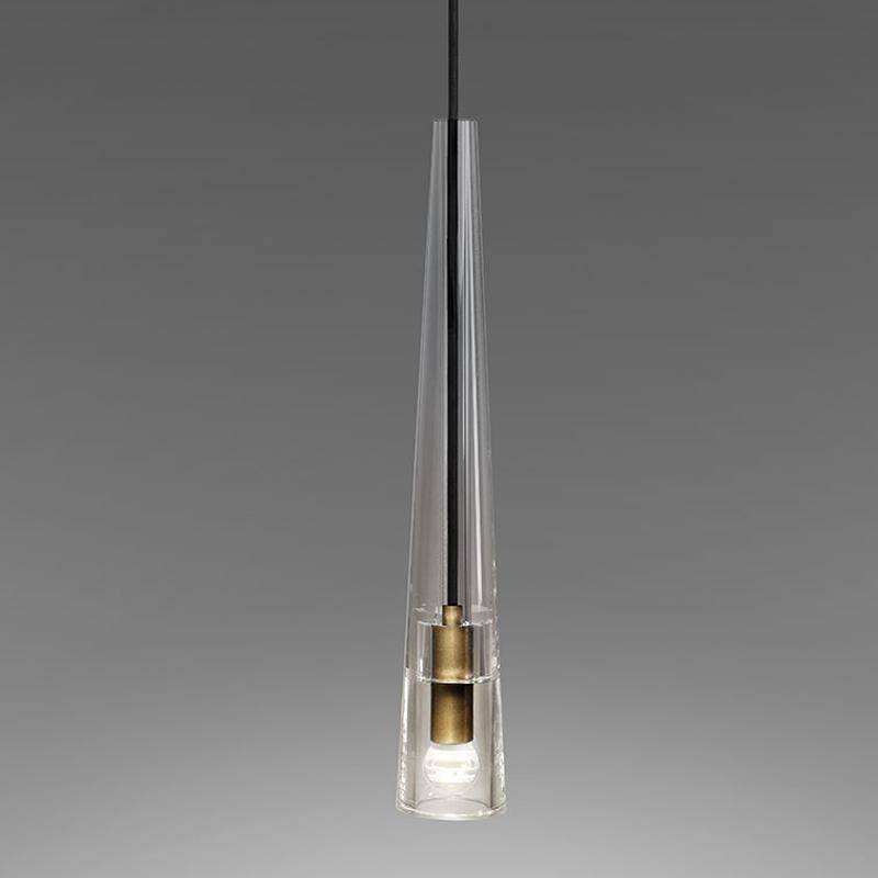 Suspension design cône en verre cristal à LED Luxury - vue 2 sur 5