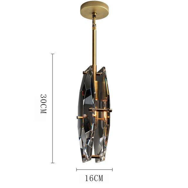 Suspension design en verre fumé cristal à LED Luxury
