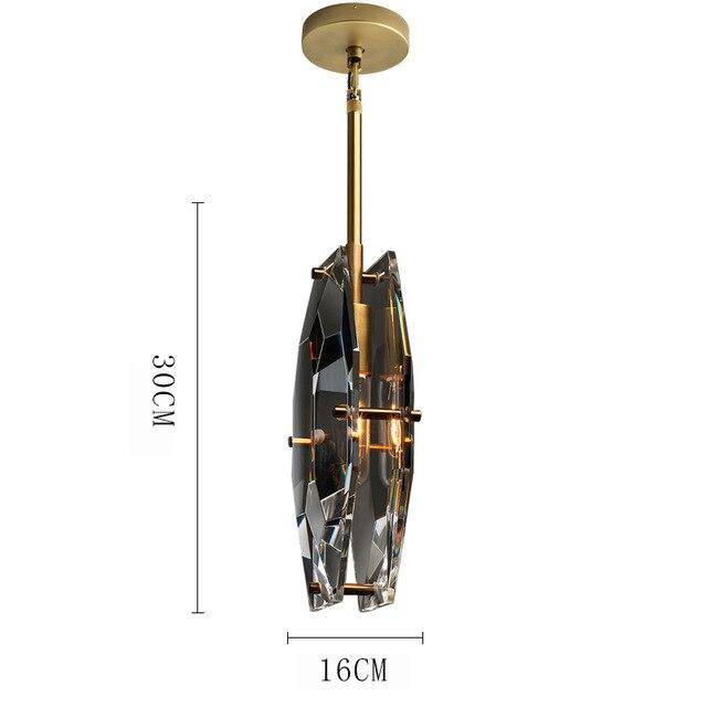 Lámpara de suspensión design en cristal ahumado con LED de lujo