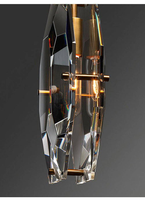 Suspension design en verre fumé cristal à LED Luxury