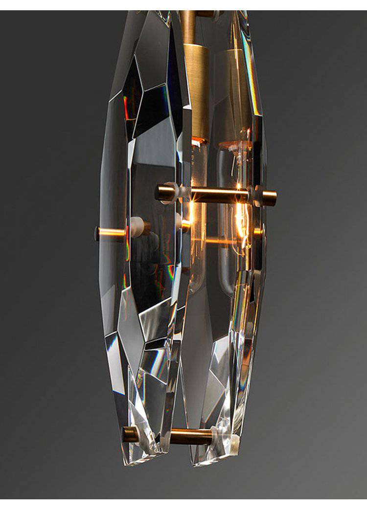 Suspension design en verre fumé cristal à LED Luxury - vue 4 sur 4