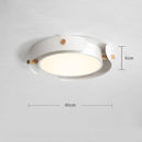 Plafonnier rond LED en métal et barres en bois Study