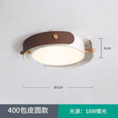 Plafonnier rond LED en métal et barres en bois Study