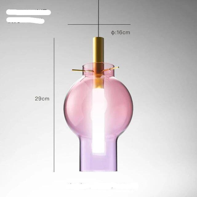 Suspension design boule en verre coloré à LED - vue 5 sur 10