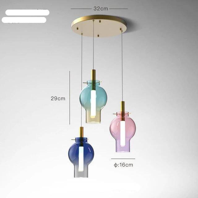 pendant light LED colored glass ball design