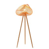 Lampadaire LED tripode en bambou scandinave
