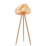Lampadaire LED tripode en bambou scandinave