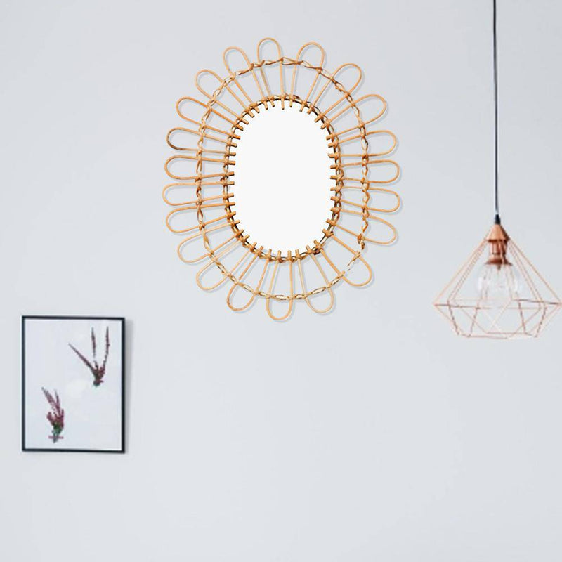 Miroir murale décoratif arrondi style Sun Décor