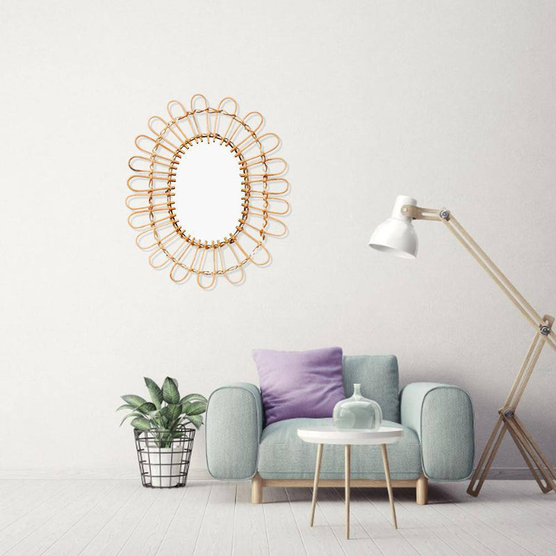 Miroir murale décoratif arrondi style Sun Décor