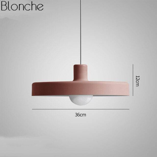 Suspension design LED à plat en métal coloré Loft