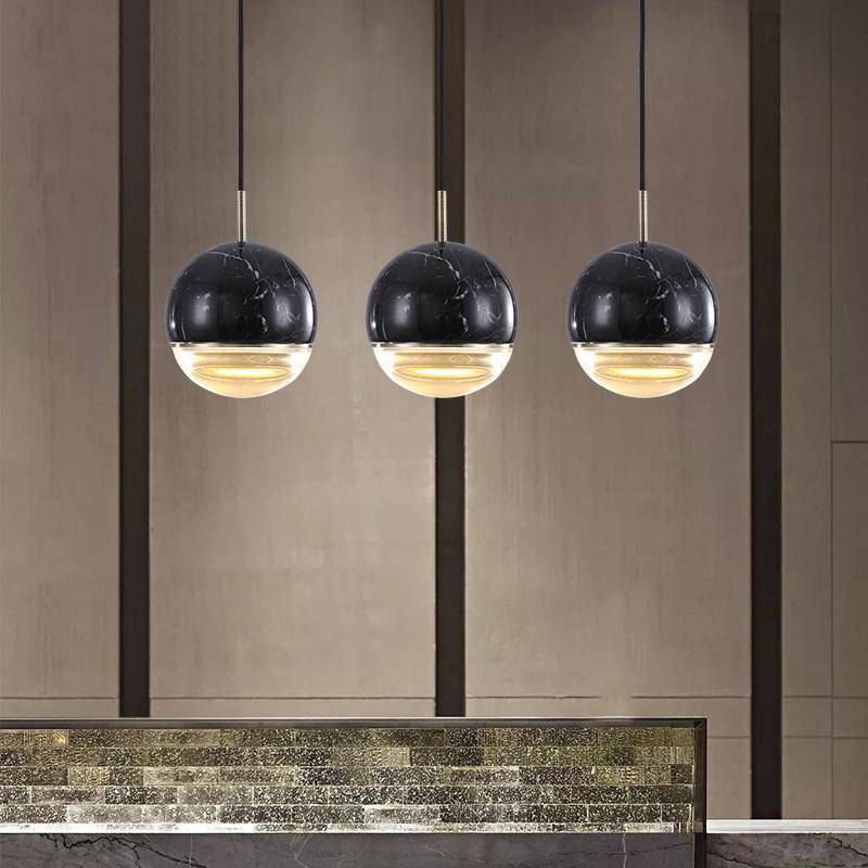 pendant light design LED ball style marble colored Art