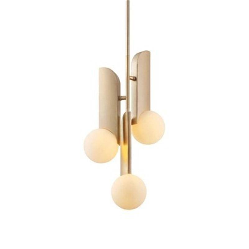 Lámpara de suspensión design LED dorado con bolas de latón