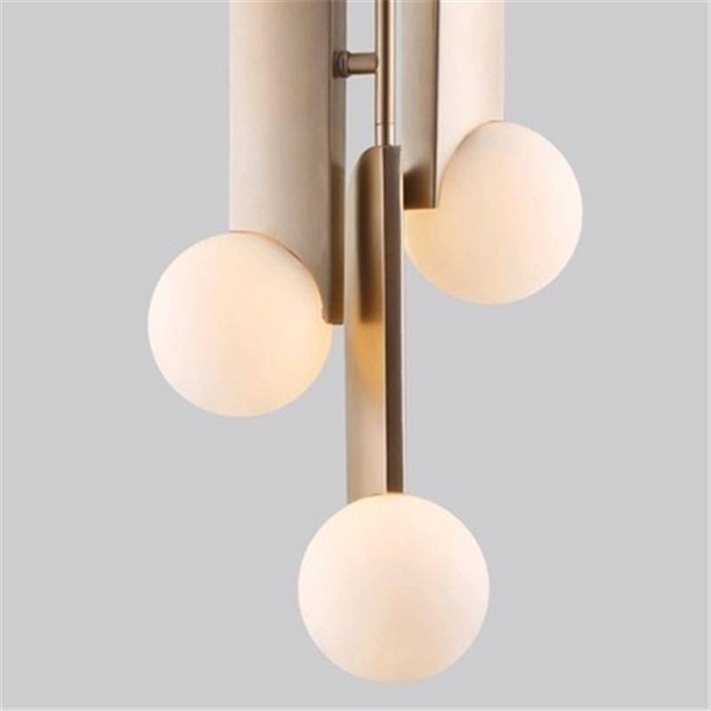 Suspension design à LED doré avec boules Brass - vue 2 sur 7