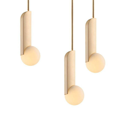 Suspension design à LED doré avec boules Brass - vue 7 sur 7