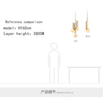 Suspension design à LED doré avec boules Brass