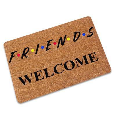 Felpudo rectangular "Friends Welcome