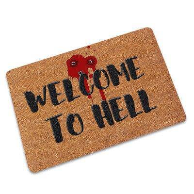 Welcome to hell" rectangle doormat