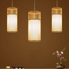 Suspension LED cage cylindrique en bambou Handicraft