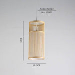 Suspension LED cage cylindrique en bambou Handicraft