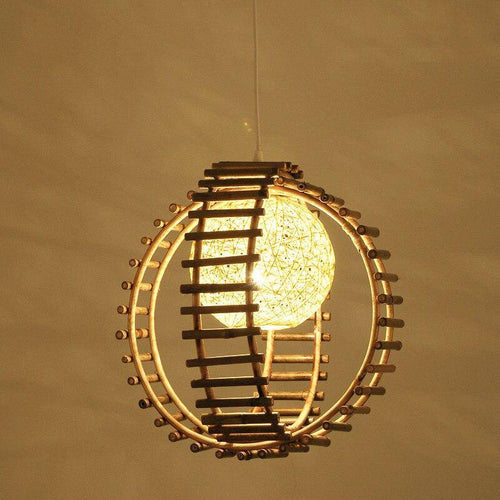 Suspension boule rail en bambou Nordic