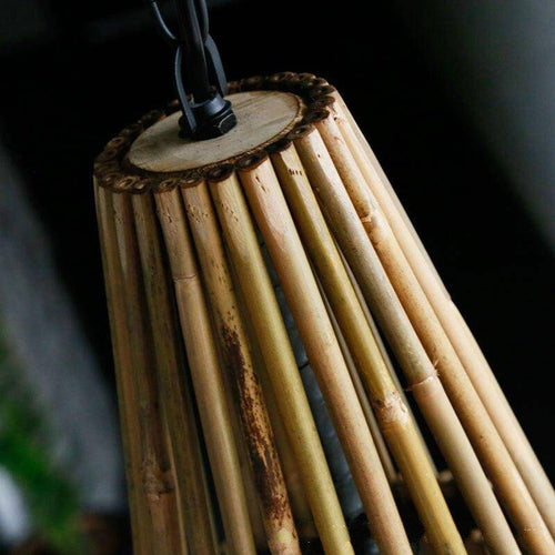 pendant light conical bamboo Asia