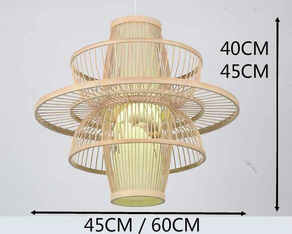 Lámpara de suspensión design en una jaula de bambú Granja