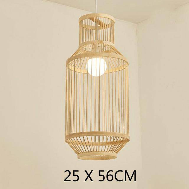 Lámpara de suspensión Jaula de bambú D geométrica