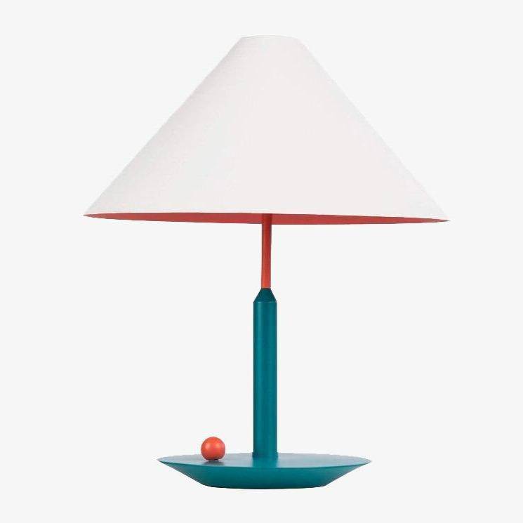 Modern LED table lamp with lampshade conical white