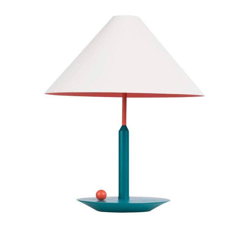 Modern LED table lamp with lampshade conical white