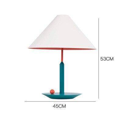 Modern LED table lamp with lampshade conical white