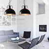 Suspension industrielle LED avec abat-jour arrondi en métal