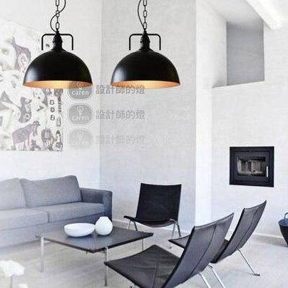Suspension industrielle LED avec abat-jour arrondi en métal